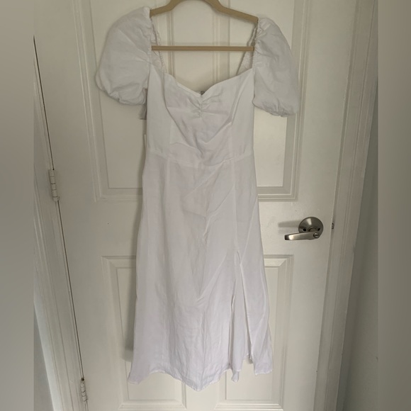 Aritzia Dame Linen White Midi Dress - Picture 8 of 8